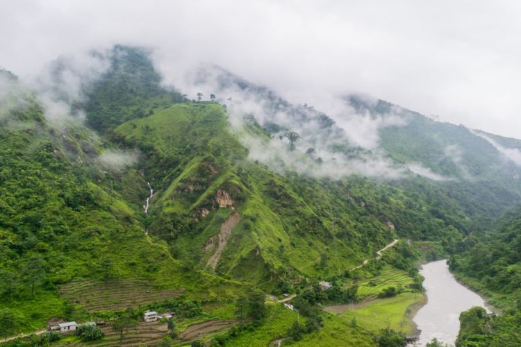 Annapurna circuit trek in monsoon